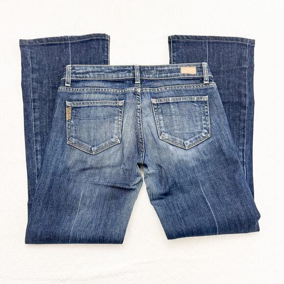 Paige Laurel Canyon Flare Leg Dark Wash Denim Jeans Size 28 - Picture 8 of 9